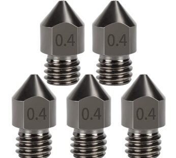 5PCS Hardened Steel MK8 Nozzle 0.4mm Hotend Extruder All Metal Nozzle for Ender 3s 3 Pro,