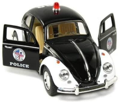 Kinsmart 5" Classic Volkswage 1967 Beetle Police car 1:32 Scale (Black/White) - Image 2