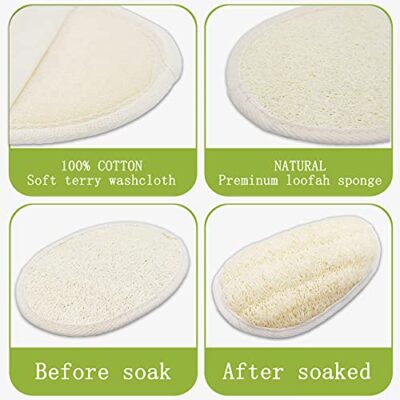 2 Pack Exfoliating Shower Loofah Sponge Pads, Body Scrubber for Men Women Removing Dead Sk - Image 2
