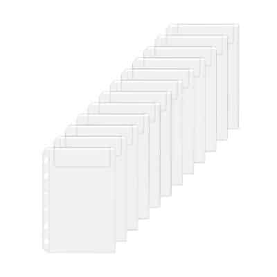 Antner 12PCS A7 Mini Binder Pockets No Zipper Cash Envelopes for A7 6 Ring Binder Wallet,