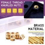 Swpeet 300Pcs 5 Values M2 M3 M4 M5 M6 Female Thread Knurled Nuts Brass Threaded Insert Emb - Image 3