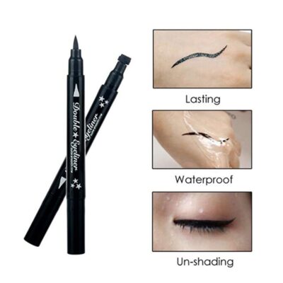 Pinkiou 2 in 1 Double-headed Liquid Eyeliner Pen Stamp Super Slim Gel Felt Tip High Pigmen - Image 5