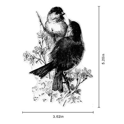 Hying 2 Love Birds on Flowers Words Clear Stamps for Card Making Scrapbooking Crafting DIY - Image 2
