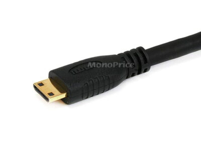 Monoprice 9inch 30AWG High Speed HDMI Mini Connector male to HDMI Mini Connector male - Bl - Image 2