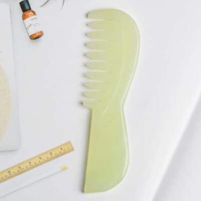 Jade Scalp Massage Comb, Natural Jade Stone Gua Sha Scraping Massage Tool for Arms, Legs, - Image 7