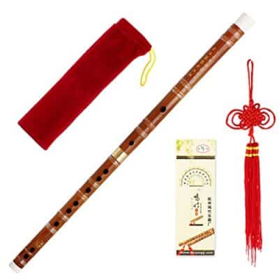 1pkg Traditional Handmade Dizi Bamboo Flute Chinese Musical Instrument in E Key