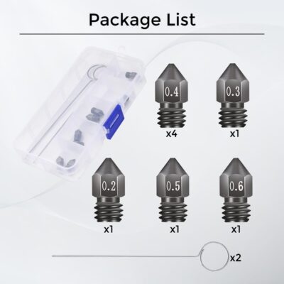 Creality 8pcs 3D Printer Hardened Steel MK8 Nozzles, Upgraded Tungsten Metal Extruder Nozz - Image 7