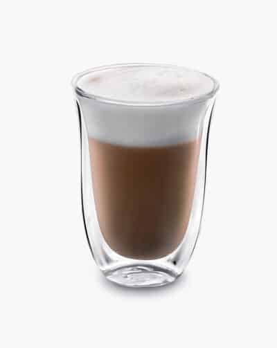 De'Longhi DeLonghi Double Walled Thermo Latte Glasses, Set of 2, 2 Count (Pack of 1), Clea - Image 3