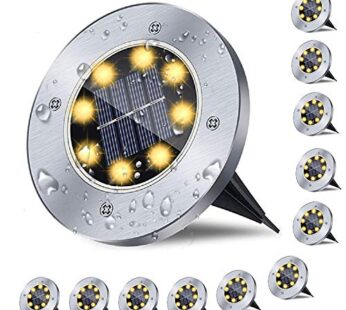 Rayolon Solar Ground Lights, Waterproof Solar Garden Lights, Upgraded Outdoor Garden Water
