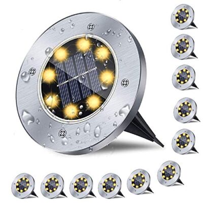 Rayolon Solar Ground Lights, Waterproof Solar Garden Lights, Upgraded Outdoor Garden Water