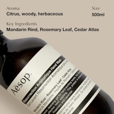 Aesop Resurrection Aromatique Hand Wash - Gentle Cleanser with Orange, Rosemary and Lavend - Image 5