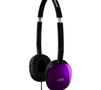 JVC Violet Flat and Foldable Colorful Flats On Ear Headphone with 3.94 foot Gold Plated Ph