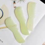 Jade Scalp Massage Comb, Natural Jade Stone Gua Sha Scraping Massage Tool for Arms, Legs, - Image 5