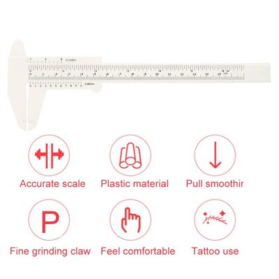 Vernier Caliper Waterproof Plastic Eyebrow Permanent Makeup Ruler Students Experimental Me - Image 6