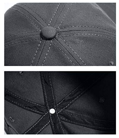 Zegoo Mens Womens Short Brim Baseball Cap Gray - Image 3