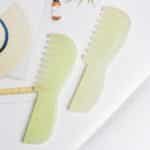 Jade Scalp Massage Comb, Natural Jade Stone Gua Sha Scraping Massage Tool for Arms, Legs, - Image 2