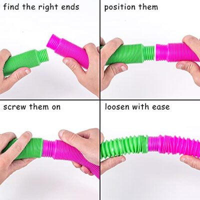 NUTTY TOYS Jumbo XXL Pop Tubes Sensory Toys, Fine Motor Skills Learning Baby Toddler Toy, - Image 5