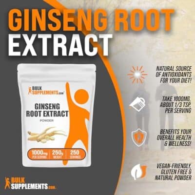 BulkSupplements.com Ginseng Root Extract Powder - Ginseng Supplement, Ginseng Herbal Suppl - Image 3