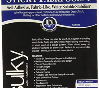 Sulky Fabri-Solvy stabilizer, 20″ x 36″, White