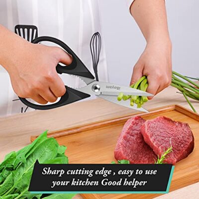 Kitchen Shears, iBayam Kitchen Scissors All Purpose Heavy Duty Meat Scissors Poultry Shear - Image 4