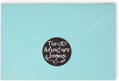 Hybsk The Adventure Begins Stickers -2 inch Round Stickers, for Craft Projects, Weddings a - Image 5