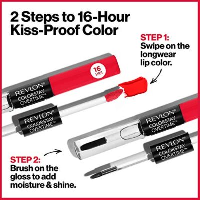 REVLON Liquid Lipstick with Clear Lip Gloss, ColorStay Face Makeup, Overtime Lipcolor, Dua - Image 4