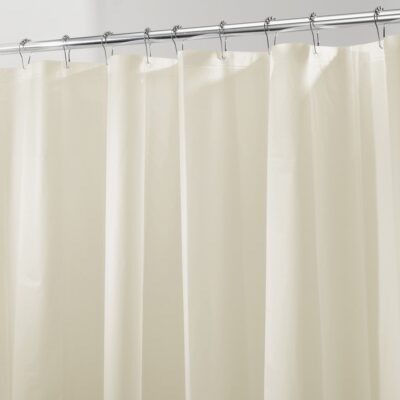 iDesign PEVA Shower Curtain Liner, Plastic Shower Curtain for use Alone or With Fabric Cur - Image 2