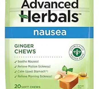 Advanced Herbals, Ginger Chews, Nausea Relief Soft Chews Lemon-Honey-Ginger, 20 Count