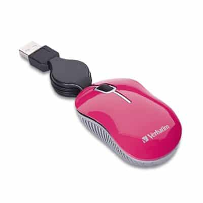 Verbatim Wired Optical Computer Mini USB-A Mouse - Plug & Play Corded Small Travel Mouse w