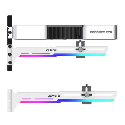 upHere 5V Addressable RGB White Graphics Card GPU Brace Support Video Card Sag Holder,Buil