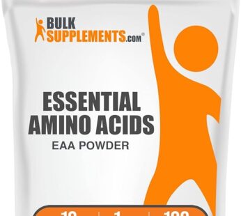 BulkSupplements.com Essential Amino Acids Powder – Essential Amino Acids Supplement, EAA Powder – Unflavored & Gluten Free, 10g of EAAs Amino Acids per Serving, 1kg (2.2 lbs) (Pack of 1)