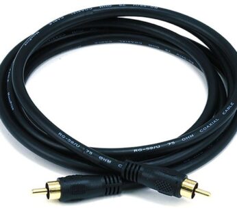 Monoprice Audio/Video Coaxial Cable – 6 Feet – Black | RCA Male/Male RG-59U 75ohm (for S/P