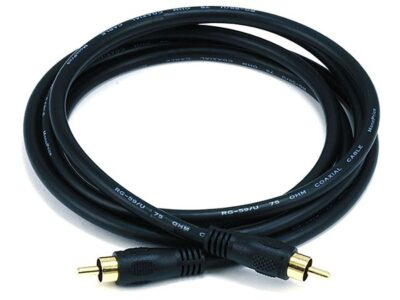 Monoprice Audio/Video Coaxial Cable - 6 Feet - Black | RCA Male/Male RG-59U 75ohm (for S/P