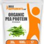 BulkSupplements.com Organic Pea Protein Powder - Vegan Protein Powder, Pea Protein Powder - Unflavored, Plant Based Protein - Gluten Free, 30g per Serving, 500g (1.1 lbs) (Pack of 1)
