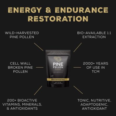 Surthrival: Pine Pollen Powder (48g), Wild Harvested, Energy & Endurance Restoration - Image 2