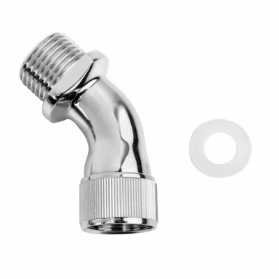 QWORK Elbow Adapter for Shower Head, Chrome Copper 1/2" Extender Connector - Image 3