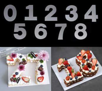 RAYNAG Cake Stencils (0-8 Number) Flat Plastic Mold Numerical Templates Cutting for DIY Ca