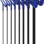 EKLIND 55198 Cushion Grip Hex T-Key allen wrench - 8pc set Metric MM sizes 2-10 (9In shaft