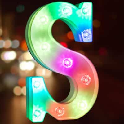 Glintee Light up Letters Led Marquee Letter Lights Color Changing Night Light Battery Powe