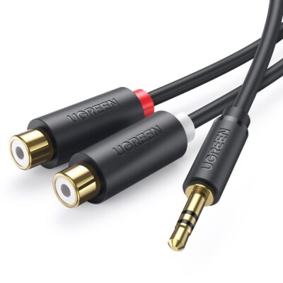 UGREEN 3.5mm Male to 2 RCA Female Jack Stereo Audio Cable Y Adapter Gold Plated Red and Wh