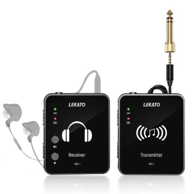 LEKATO MS-1 Wireless in Ear Monitor System 2.4G Stereo Wireless IEM System with Beltpack T