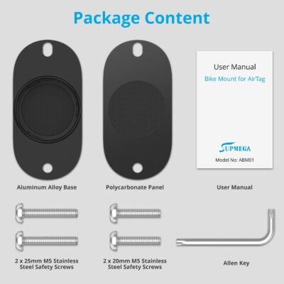 SUPMEGA Bike Mount for AirTag, Waterproof Protective Aluminum Alloy Holder Hides AirTag Un - Image 6