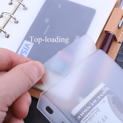 Antner 12PCS A7 Mini Binder Pockets No Zipper Cash Envelopes for A7 6 Ring Binder Wallet, - Image 4