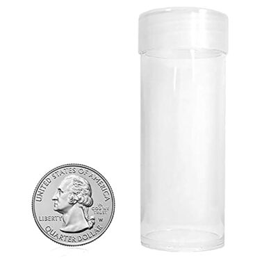 BCW Quarter Coin Storage Tubes - 10 ct | Archival Quality Plastic Coin Holders, Screw-On C