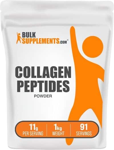 BulkSupplements.com Collagen Peptides Powder - Collagen Supplement, Bovine Collagen Powder - Powdered Collagen, Hydrolyzed & Gluten Free, 11g per Serving, 1kg (2.2 lbs) (Pack of 1)