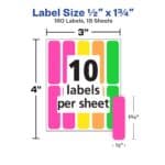 Avery Color-Coding Removable Labels, 1/2" x 1-3/4", Assorted Neon Colors, Non-Printable, 1 - Image 4