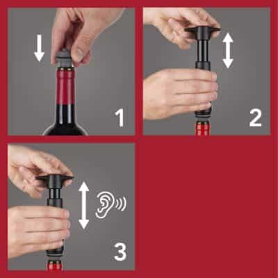 The Original Vacu Vin Wine Saver Pump and Wine Preserver with Vacu Vin Wine Stoppers Vacuu - Image 5