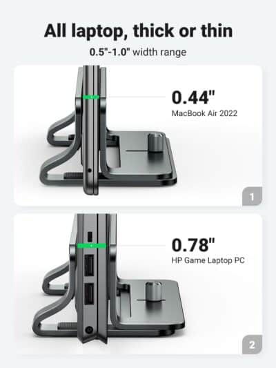 UGREEN Vertical Laptop Stand Holder for Desk Compatible with MacBook Pro, MacBook Air Stan - Image 3