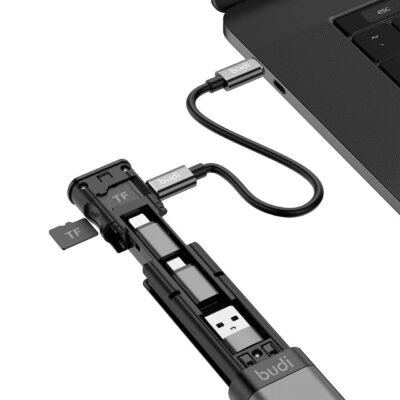 fonefunshop Budi 9-in-1 Essential Travel Charging & Data Sync Cable Stick - Red - Image 9