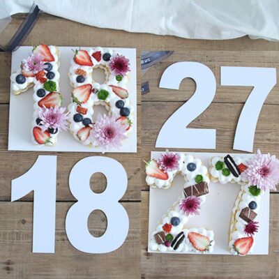 RAYNAG Cake Stencils (0-8 Number) Flat Plastic Mold Numerical Templates Cutting for DIY Ca - Image 3